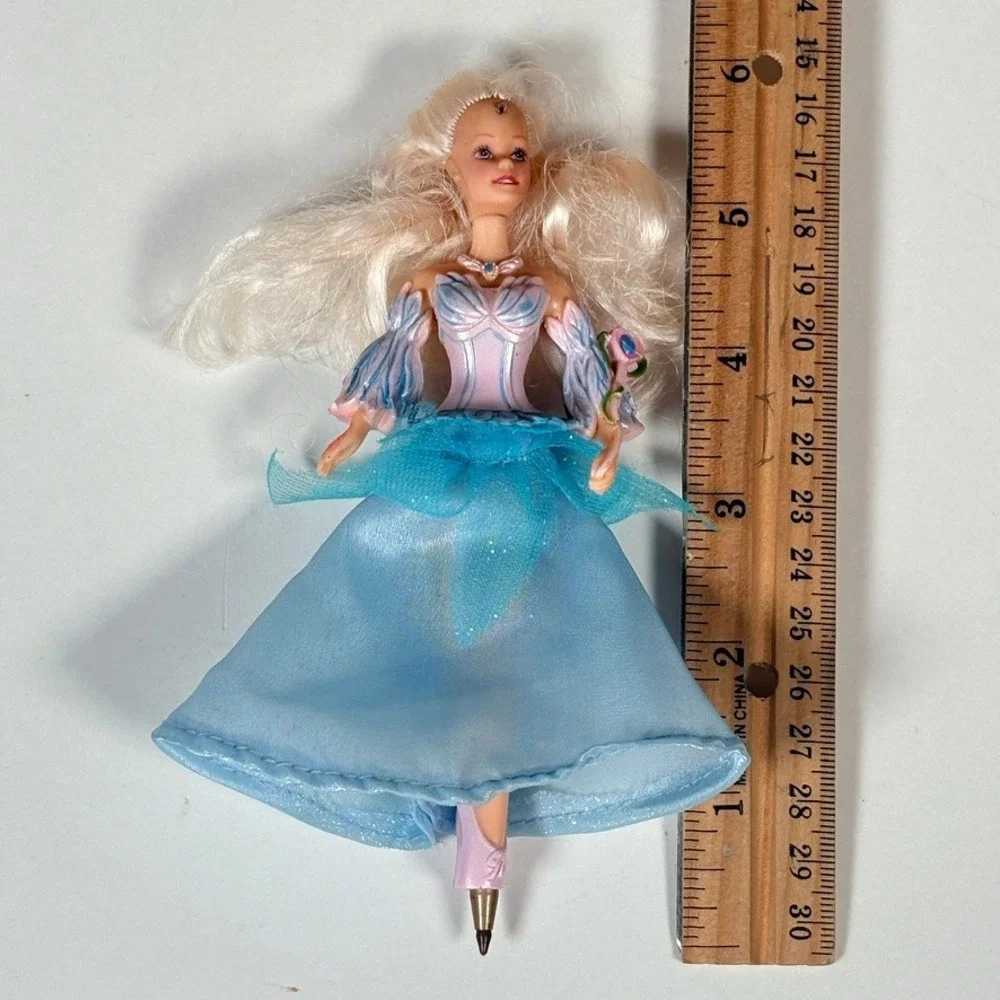 Mattel Barbie Swan Lake Odette Figurine Pen 2003 Blue Dress Vintage Y2K Toy